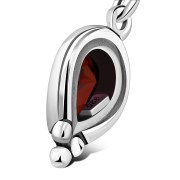 Ethnic Style Silver Earrings w Garnet CZ, e177